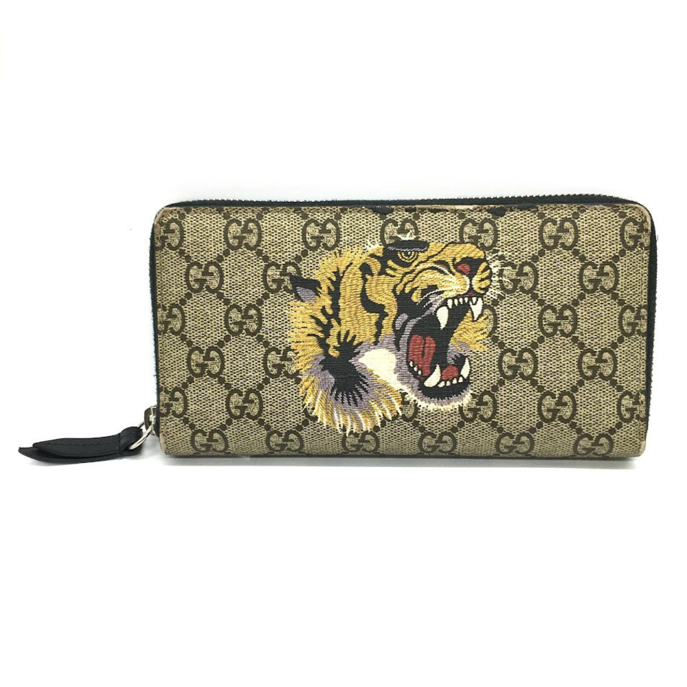 Gucci GG Supreme Tiger Round Zipper Long Wallet - Picture 2 of 10